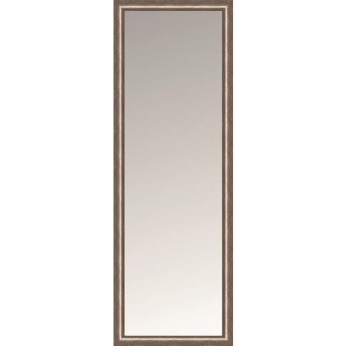 Contemporary Full Length Framed Mirror, Satin Silver, 18" x 60"